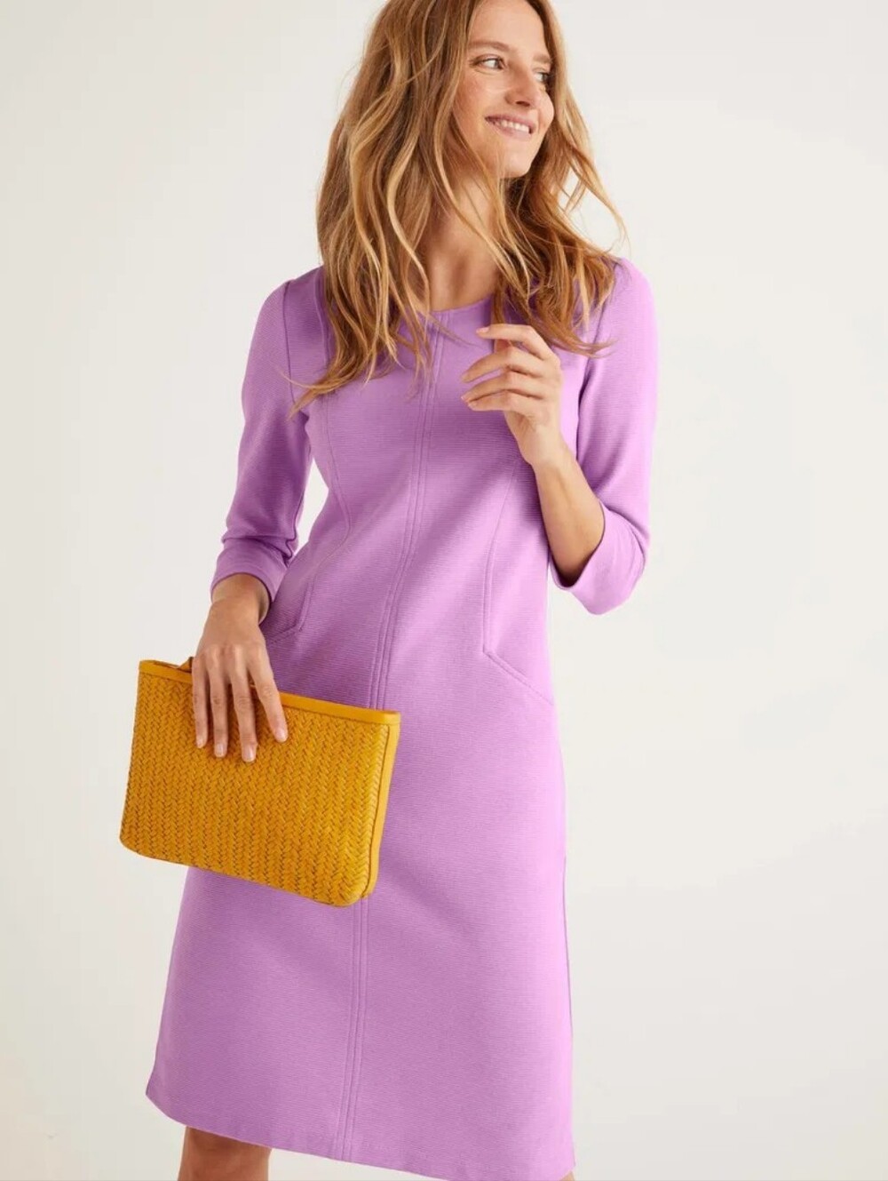 Boden Lilac Ribbed Shift Dress size 12 - Picture 5 of 8